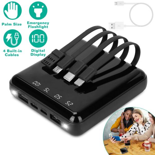 10000mAh Portable Mini Power Bank Mirror Screen LED Display Powerban